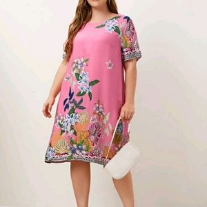 #14 Brand New Plus Pink Floral Tunic Dress